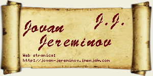 Jovan Jereminov vizit kartica